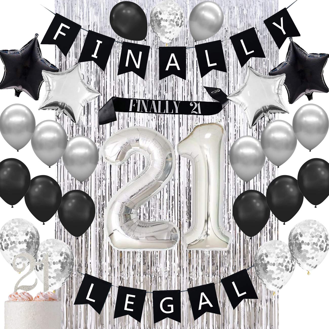 Amazon.com: Haimimall 21st Birthday Decorations for Her Him